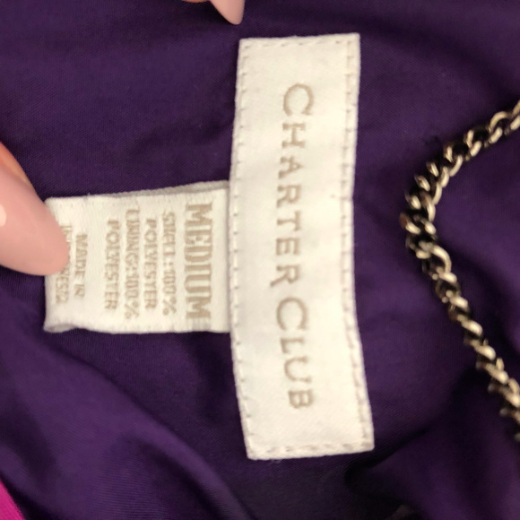 🛒 5/$25 Charter Club Purple Quilted Jacket - Picture 5 of 5